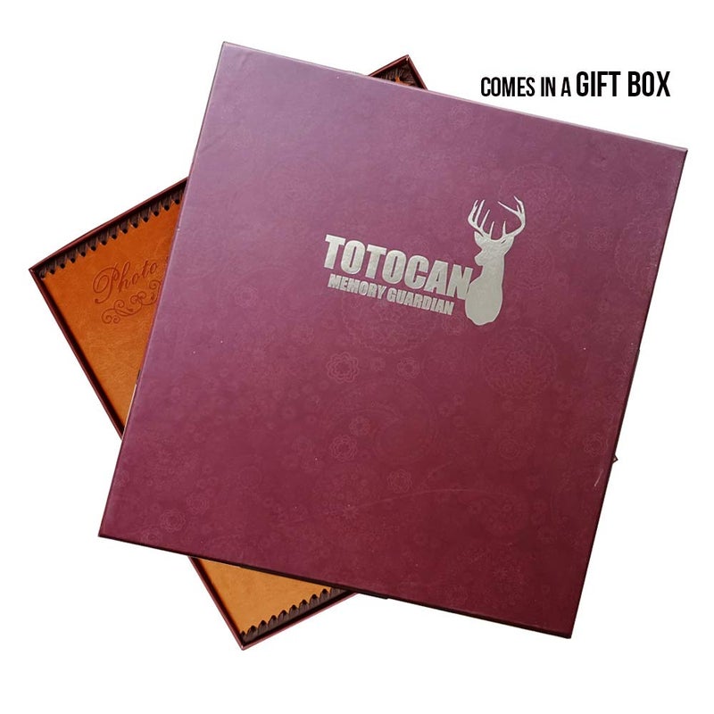 Totocan Photo Album Self Adhesive Pages, Huge Magnetic Self-Stick Picture Album with Leather Vintage Inspired Cover, Hand Made DIY Albums Holds 3X5, 4X6, 5X7, 6X8, 8X10, 10X12 Photos (Brown 80 Pages) - Image 5